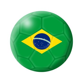 A Brazil soccer ball football illustration isolated on white with clipping path