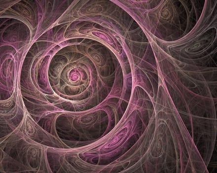 An abstract computer generated fractal design. Abstract fractal color texture. Swirling neon lights tunnel
