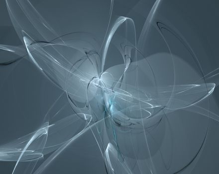An abstract computer generated modern fractal design on dark background. Abstract fractal color texture. Digital art. Abstract Form & Colors. Abstract fractal element pattern for your design. Physical processes and quantum theory. The movement of electrons in the atom. Scientific pattern