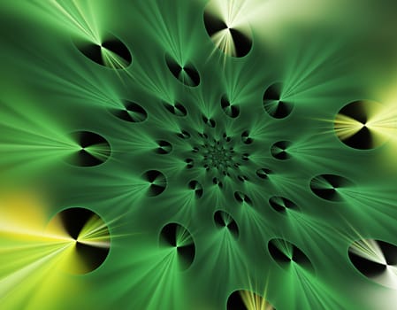 An abstract computer generated modern fractal design on dark background. Abstract fractal color texture. Digital art. Abstract Form & Colors. Abstract fractal element pattern for your design. Black holes vortex