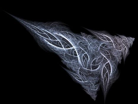 An abstract computer generated modern fractal design on dark background. Abstract fractal color texture. Digital art. Abstract Form & Colors. Abstract fractal element pattern for your design. Flight into the unknown. Rocket in the space