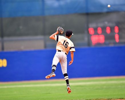 Action photo of high school baseball players making amazing plays during a baseball game