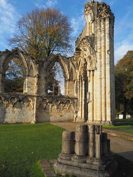 The ruins of St. Mary's Abbey, Museum Gardens, York, UK