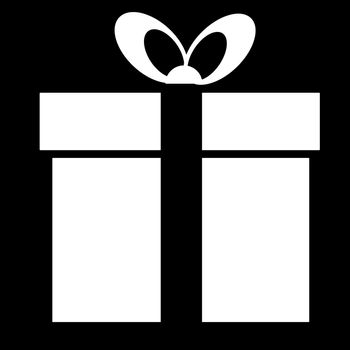 gift box icon on black background. flat style. gift box icon  for your web site design, logo, app, UI. gift box symbol.