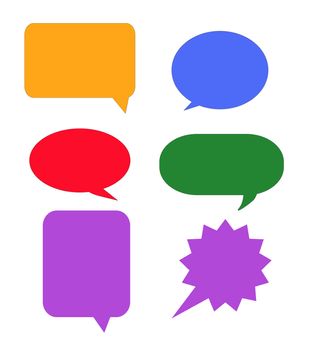 Speech bubble icon on white background. flat style. Speech bubble icon for your web site design, logo, app, UI. collection of vector speech and thought symbol. set of colorful speech bubbles sign. 