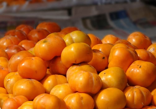 Bright orange persimmons are a popular autumn fruit in Taiwan