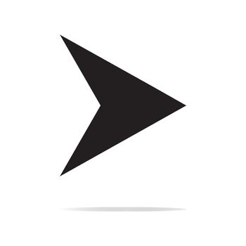 arrow navigator icon on white background. flat style. Arrowhead right icon for your web site design, logo, app, UI. next arrow sign. arrow with shadow symbol.