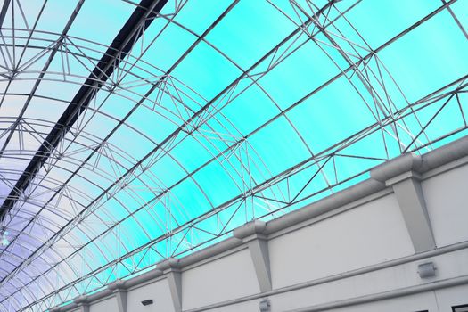 Modern Architectural Skylight Structure from Indoor hotel bule roof Building