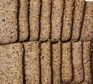 Homemade German pumpernickel made from cracked rye
