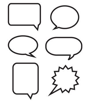 blank empty speech bubbles on white background. flat style. comic speech bubbles icon for your web site design, logo, app, UI. stickers of speech bubbles sign.

