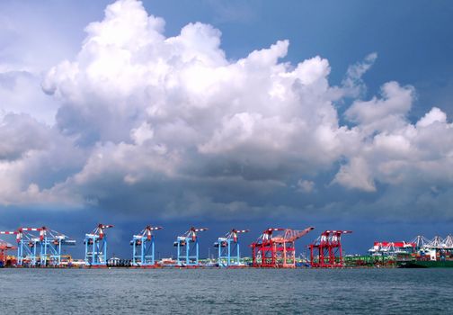 -- a panoramic view of Kaohsiung Harbor in Taiwan