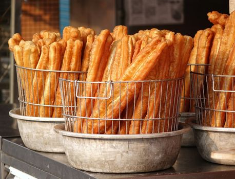 Chinese fried dough sticks are a traditional breakfast food