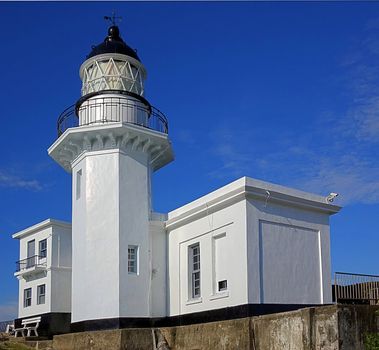 Vintage lighthouse on the island of Cijin in southern Taiwan