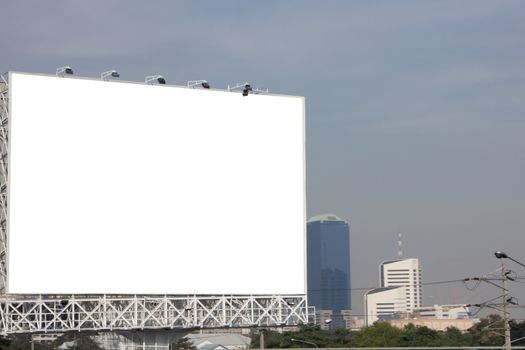 blank billboard or road sign on the highway