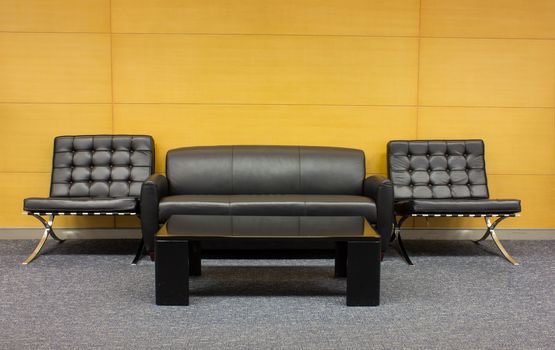 The sofa which is put in modern buildin