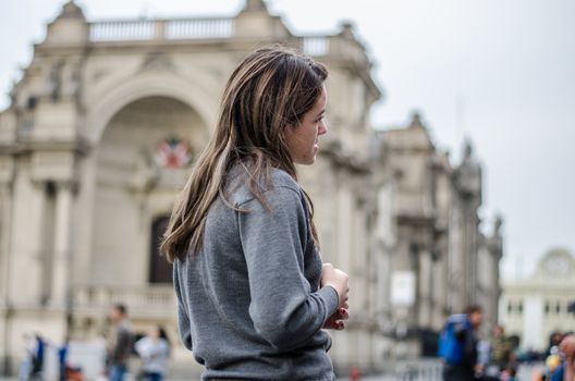 woman on the street of Lima