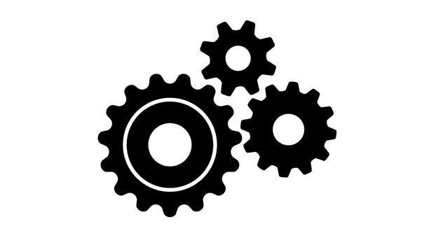 Gear or cog icon on white background.Technological driving, symbol,