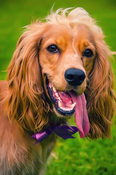 English Cocker Spaniel dog posing with a smile for the camera