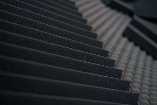 Close up of studio acoustic foam rubber wall pattern.