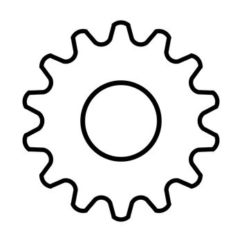 Gear or cog icon on white background.Technological driving, symbol,