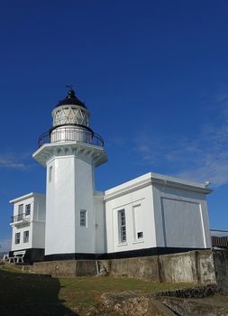 Vintage lighthouse on the island of Cijin in southern Taiwan