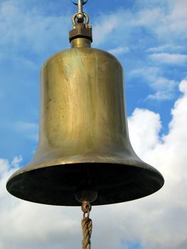 -- pictured here against a blue sky and clouds