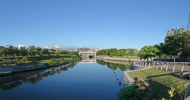 A view of the Love River Park in Kaohsiung, Taiwan
