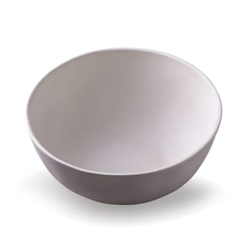 Empty blank white ceramic Bowl isolated on white background.