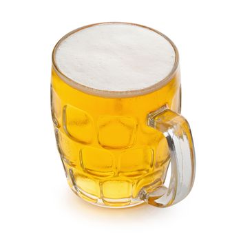 Glass of Cold Beer isolated on White background.