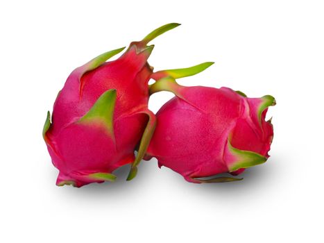 Pink dragon fruit Isolated from white background.