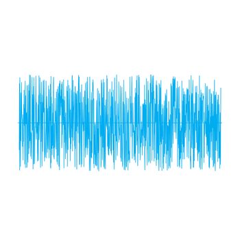 blue sound wave on white background. sound wave sign. flat style. wave symbol.