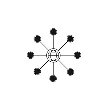 Connect icon on white background.Social media communication symbol.