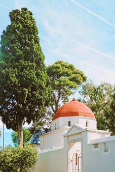 Architectural details on ancient streets of Kos Island in Greece, travel and sightseeing concept