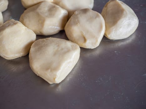 Close-up ingredients of fresh Roti flour for making Roti, Indian traditional street food.