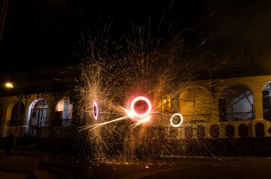 Fireworks from the town of Canta in September located in Lima - Peru