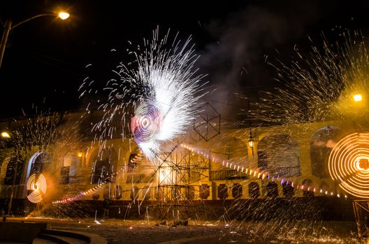 Fireworks from the town of Canta in September located in Lima - Peru