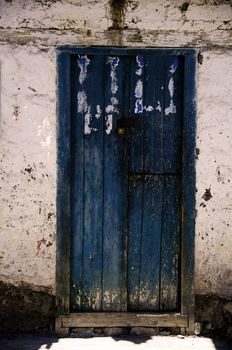 Old wooden door in the town of San Miguel, Canta - Lima - Peru