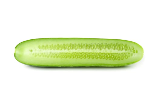 cucumber slice isolated on a white background.