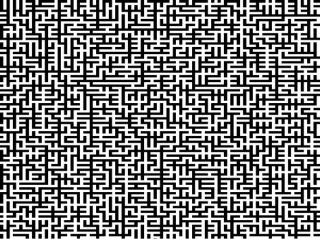 -- an intricate maze with black pattern on white