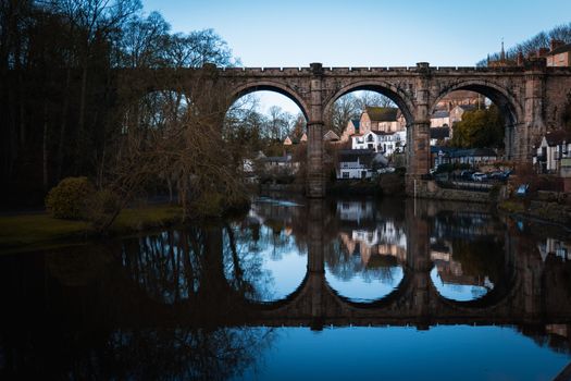 The viaduct and train bridge in Knaresborough, North Yorkshire, England