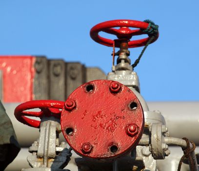 Valves and pipes at an oil installation
