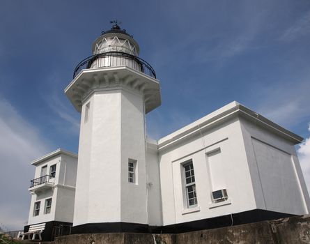 Vintage lighthouse on the island of Cijin in southern Taiwan