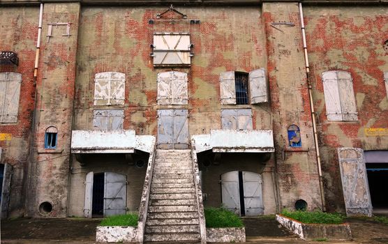 A dilapidated old factory building from the Japanese colonial period
