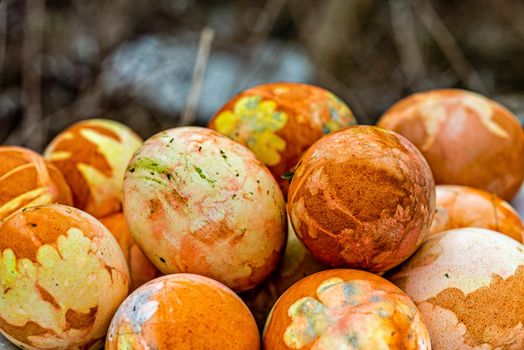 Close-up of colored Easter eggs - image