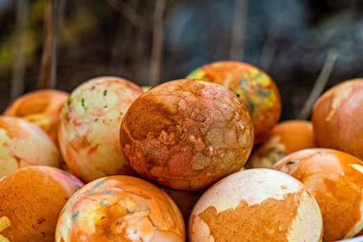 Close-up of colored Easter eggs - image