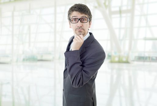 young business man surprised at the office