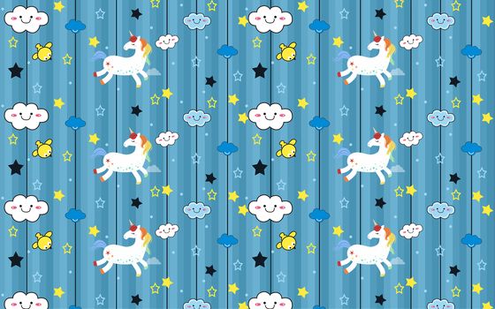 kids wallpaper decoration for wall line strips litle horse clouds children