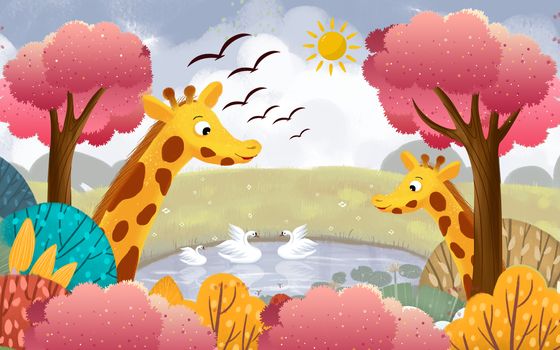 kids wallpaper decoration for wall line strips lgiraffe clouds children