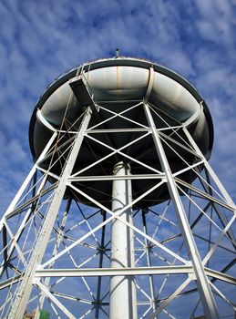 An old water tower made from steel in Kaohsiung city
