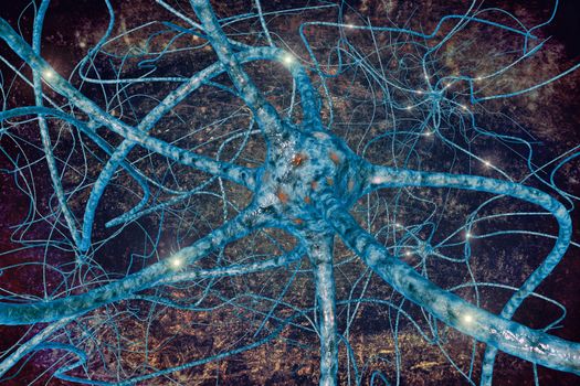 Digital illustration neurons of the human brain.